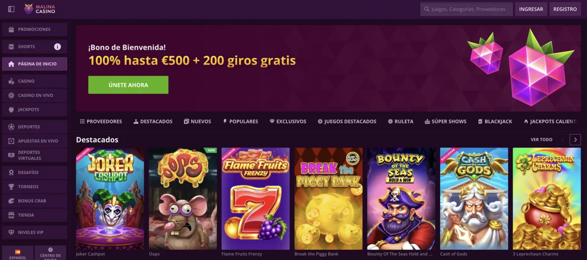 malina casino reseña