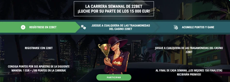 bono de recarga semanal 22bet casino