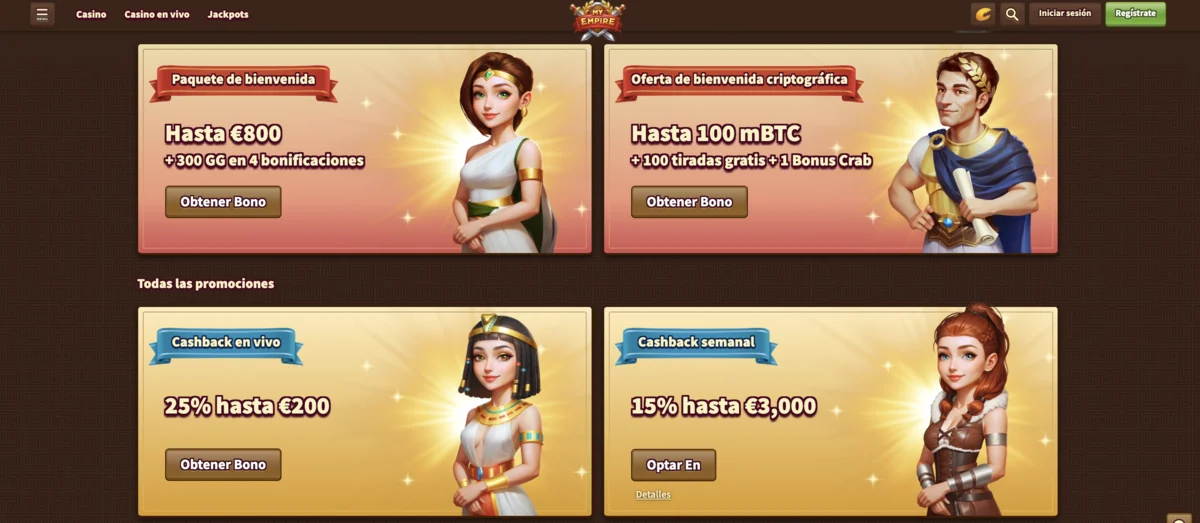 my empire casino bonos