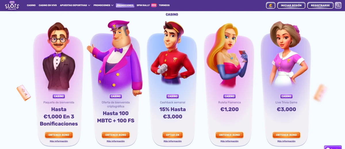 slotspalace casino bono