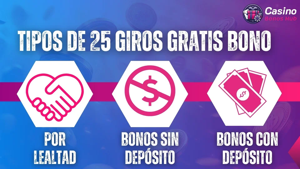 tipos de 25 giros gratis bono