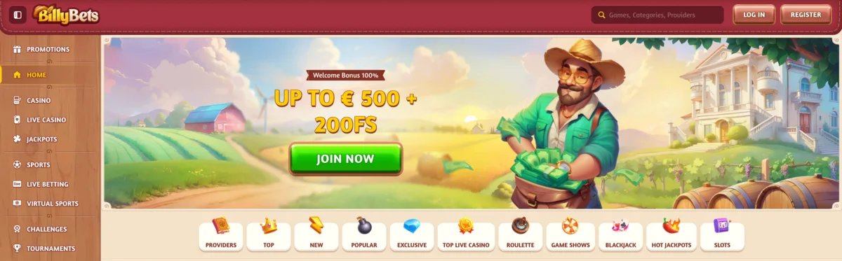 BillyBets Casino – casino con Visa